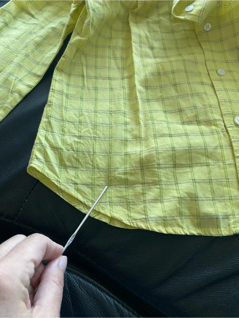 Guess Yellow Plaid Button-Down Shirt 100% cotton - Picture 8 of 8